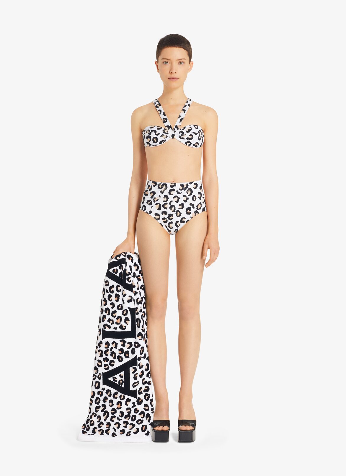 Alaïa Leopard Towel ALAÏA WHITE/BLACK ALAÏA LEOPARD TOWEL